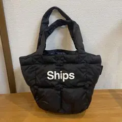 SHIPS別注 シップス ダウン フェザー ランチトートバッグ TAION 黒