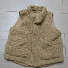 ベビー ボア ベスト ベージュ 90cm