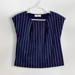 CECIL McBEE ストライプ ブラウス ネイビー M 春夏