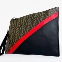 極美品！FENDI クラッチバッグ セカンドバッグ FF柄ズッカ柄 ストラップ付