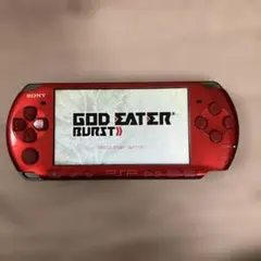 PSP-3000 本体 動作確認済 バッテリーなし 中古　赤　レッド