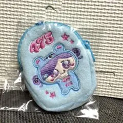 しなこ　しなクマ 刺繍ポーチ ブルー