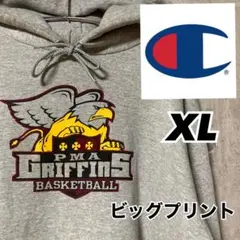 チャンピオン プルオーバーパーカー イーグル ライオン 刺繍ロゴ XL