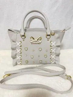 LIZLISA リズリサ ビジューキルティングハンドバッグ ホワイト 新品未