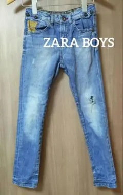 キッズ ZARA ダメージ ジーンズ デニム 128cm