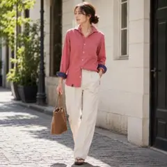 ORIHICA GARAGE 長袖シャツ レッド Mサイズのサムネイル