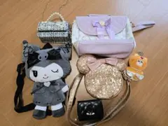 クロミ、すみっこ、ミニー、韓国バッグ類＆財布など総額２万弱。