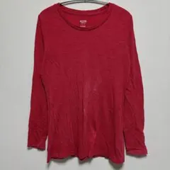 MOSSIMO コットン混 クルーネック ロングスリーブTシャツ【L】レッドのサムネイル