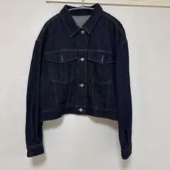 GU ダークブルークロップドデニムジャケット XLサイズ