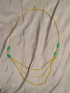 ゴールド グリーン ビーズ ネックレス　エキゾチック　アラビアン