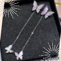 送料無料☆お買い得☆大人かわいい☆新品未使用☆2way☆バタフライピアス
