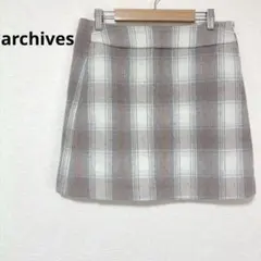 アルシーヴ チェック柄 ミニスカート ふわふわ素材 裏地あり ファスナー