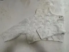アイボリー ケーブル編み ニットセーター 長袖