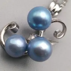 ブルーパール ネックレストップ・チェーン共にsilver トリプルデザイン