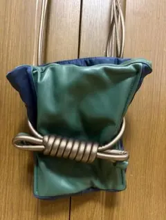 新品　ヒロコビス　緑と青のショルダーバッグ タグ付き