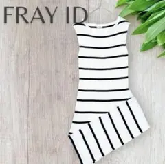 FRAY I.D ノースリーブワンピースWHTボーダー アシメニット