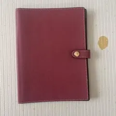 刻印あり】Ashford本革システム手帳・バイブル6穴・レッド・中古品 