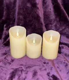 LEDキャンドル クリーム色 3個セット