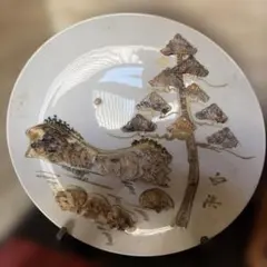 九谷焼 北村隆 金箔彩群鶴 10号飾皿 約30cm 金箔 鶴 飾り皿 共箱なし
