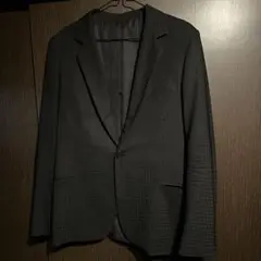 PAUL & JOE 薄手 総裏地 総柄 テーラードジャケット ブラック