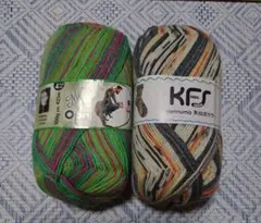 【廃番】opal、KFS 毛糸 ストライプ 425m