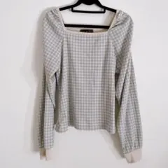 GORGE チェック柄 カットソー 長袖Tシャツ サックス フリーサイズ