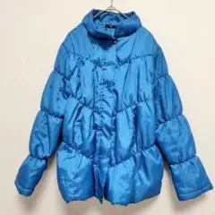 【ファースト】 ダウンジャケット アウター 防寒 シンプル 軽い 青 M〜L