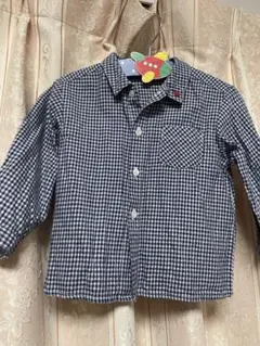 FAMILIAR チェック柄シャツ 90 ファミリアfamiliar 綿100%