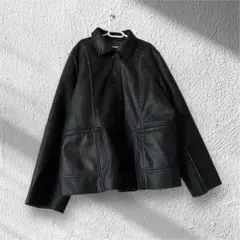 黒 ジャケット Lサイズ 裏起毛 ポリエステル100%
