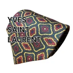【YVES SAINT LAURENT】カーキ系　総柄　スペイン製