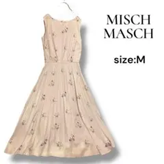 MISCH MASCH プリーツワンピースM パープル 真珠花柄ロングフェミニンのサムネイル