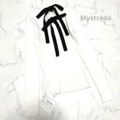 【新品未使用】マイストラーダ　バックリボン　リブニット トップス　上品