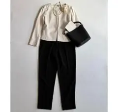 インディヴィ　オペーク＊ツイードノーカラーセットアップ　パンツ　卒業式入学式　S