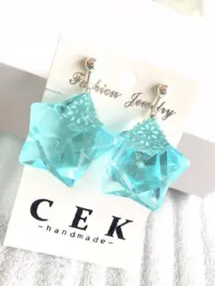 お子様のプレゼントに⭐︎星形アクリルアイスのピアスorイヤリング⭐︎7色