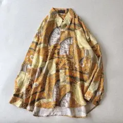 【美品】レトロ　BOOSTER 派手柄　柄シャツ　L とろみのサムネイル