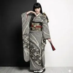 振袖フルセット　高身長　総絞り　手絞り　成人式振袖　振袖　裄丈71 ➕サイズ　黒