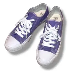 美品✨ コンバース風 パープル キャンバス ローカットスニーカー 26.5cm