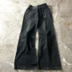Archive swag black flare denim Y2K 立体裁断