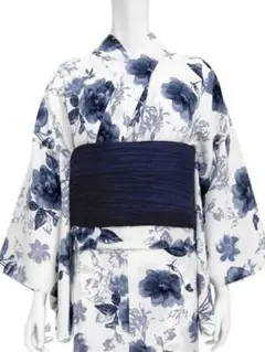 り*〉様 GRL グレイル 水彩花柄浴衣セット（青・ブルー系）