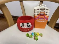 ミニソフトバスケット 6個 ＆ だるま小物入れ モール製ひよこ　まとめ売り