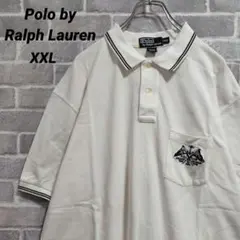 【ポロラルフローレン】半袖鹿の子ポロシャツ 胸ポケット刺繍 リブライン