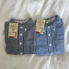 無印良品ベビー　ギンガムチェックシャツ　兄弟お揃いコーデ　入園入学