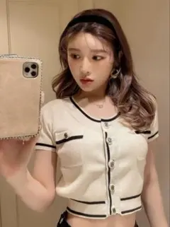 Darich ハーフスリーブニットトップス