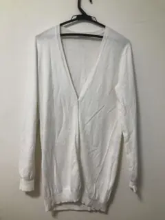 UNIQLO ユニクロ 白ホワイト Vネックカーディガン L