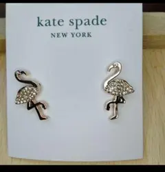 kate spade new york ピンクゴールドダイヤフラミンゴピアス