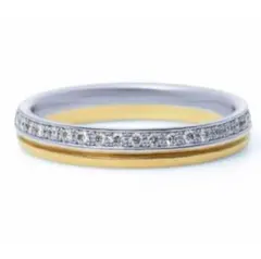 プラチナ k18 コンビリング (1本売り)1号−25号 男女兼用 2.2ミリ幅 ゴールド18金 クロス 指輪 ring 贈り物　pt900 k18pg メンズ レディース アクセサリー プラチナ k18 コンビリング フルエタニティリング