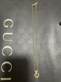 Dior ロゴネックレス ゴールド　ハート　ストーン