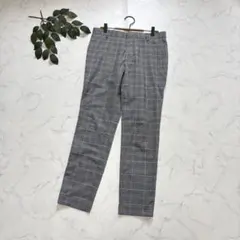 7388✾H&M✾スラックスパンツ【EUR46】グレー/チェック/スキニー/薄手のサムネイル
