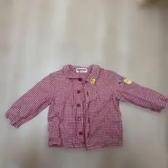 MIKI HOUSE 赤チェック 長袖シャツ 80