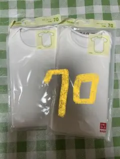 ユニクロ　ベビー　半袖ボディスーツ　ロンパース肌着70cm 2枚組